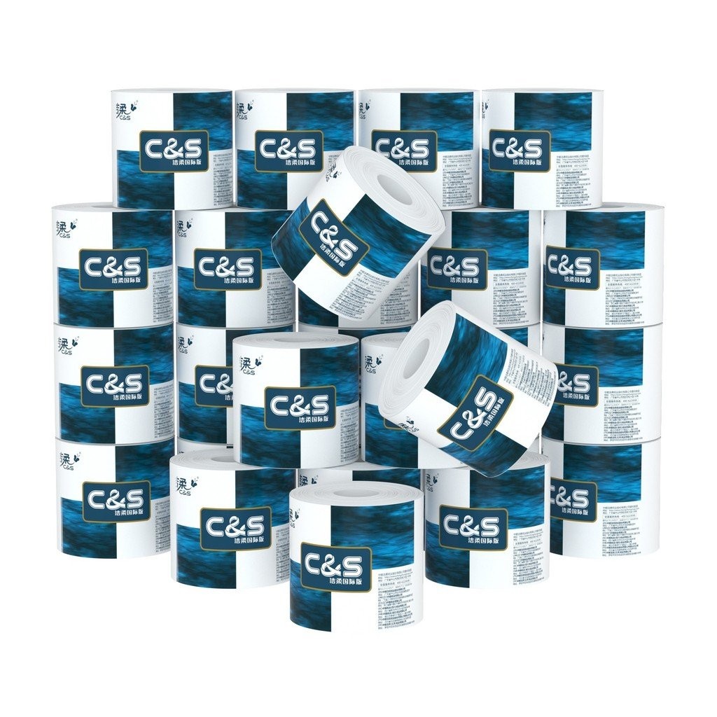 140กx24ม้วนกระดาษชั้น4กระดาษชําระสีฟ้ากระดาษทิชชูม้วนแพ็คแกนกระดาษชําระสะอาดนุ่มสินค้าของแท้ม้วนหลอด