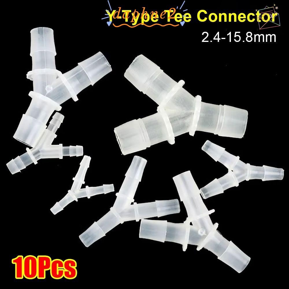 DAPHNES 10 ชิ้น Y-Type Tee Connector, 2.4-2.8 มม.พลาสติก 3 Way Connector, Soft PP PE ท่ออุปกรณ์สําหร