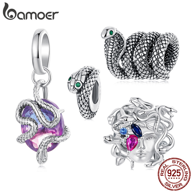 Bamoer จี้งู Medusa เงินสเตอร์ลิง 925 สำหรับสร้อยข้อมือ ของขวัญสำหรับผู้หญิง