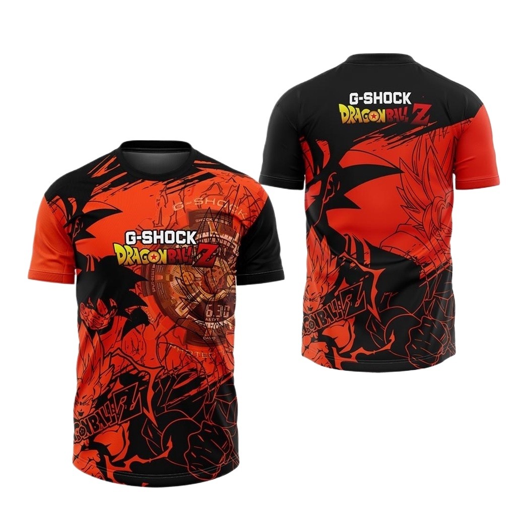 เสื้อยืดแขนสั้น Dragon Ball Z x G-Shock GA-Men แบบ 3D คอปก มีให้เลือกทุกไซส์