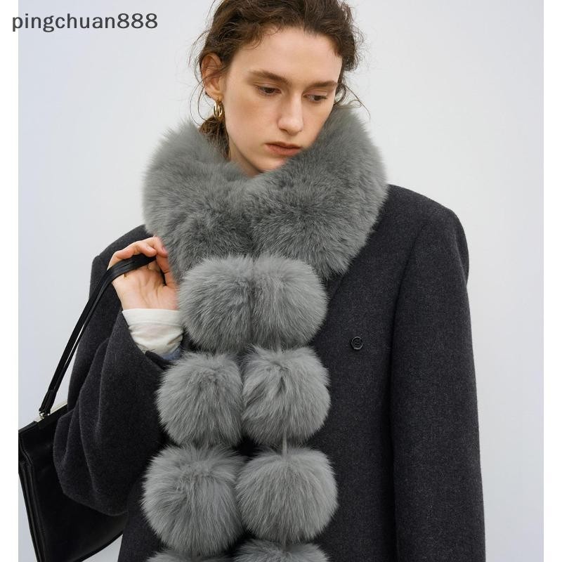 Pingchuan888 ยาวFaux Foxขนสัตว์ผ้าพันคอผู้หญิงฤดูหนาวWarm Soft Furryผ้าพันคอสบายๆLadyกลางแจ้งคออุ่นC