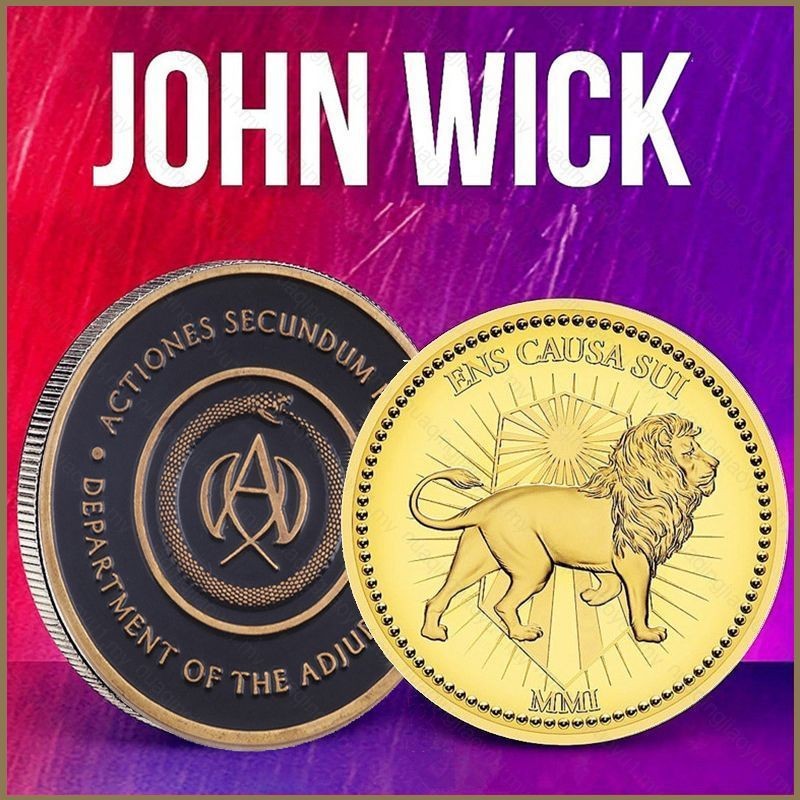 HQ John Wick Continental Hotel Coin คอสเพลย์ Keanu Reeves ผู้ตัดสินโลหะโลหะผสมเหรียญ Adjudicator เคร