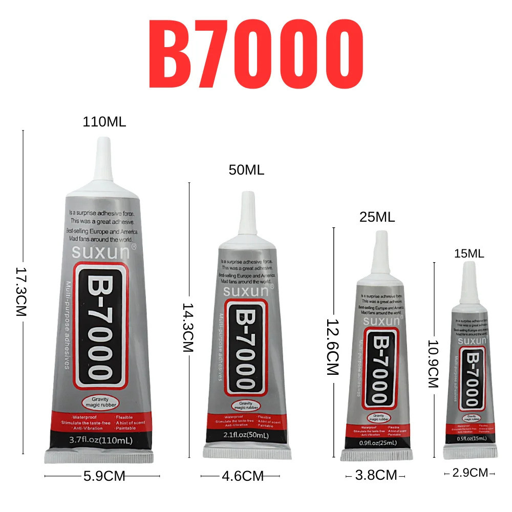 15ML 25ML 50ML 110ML SUXUN B7000 กาว Clear Contact ซ่อมโทรศัพท์กาวแก้วพลาสติก Universal DIY กาว B-70