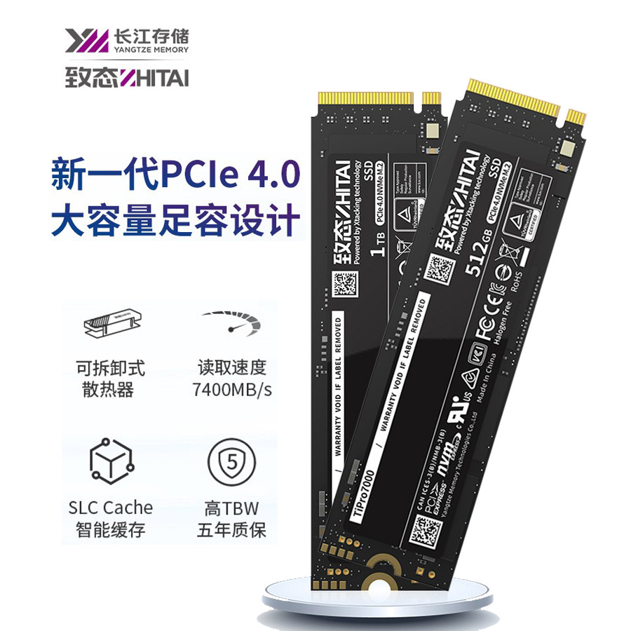 G Titanium Titanium TiPro7000 1T SSD ไดรฟ์ Solid State ความเร็วสูง 512G PCI-E4.0 เดสก์ท็อปผลิตภัณฑ์ข