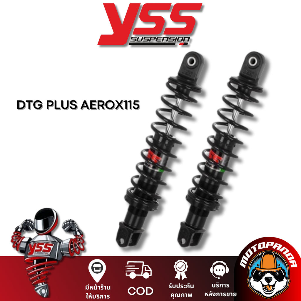 DTG PLUS YAMAHA AEROX 155 สูง 305 mm. มีหลายสี โช๊คหลัง YSS แท้ สำหรับ ยามาฮ่า แอรอค โช้คแก๊ส