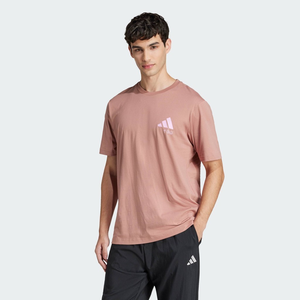 adidas Lifestyle Lounge Verbiage Friends of Sport Graphic Tee Men Pink JJ3987