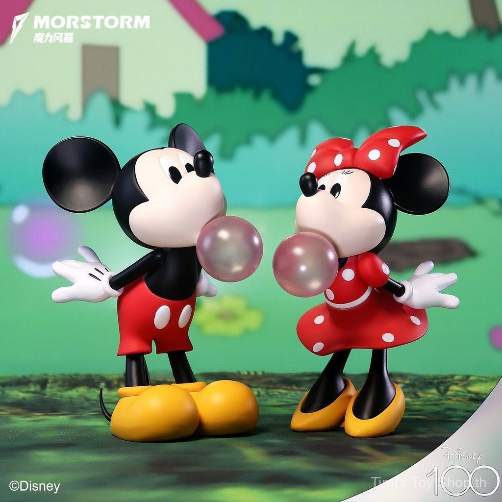 Disney Blowing Bubble Mickey Minnie 15cmdiy รูปเครื่องประดับในครัวเรือน Desktop Collection อินเทรนด์