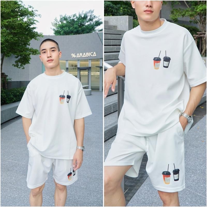 AMTAR ชุดเซ็ทเสื้อยืด + กางเกงขาสั้น พิมพ์ลายแฟชั่น Clothing Man