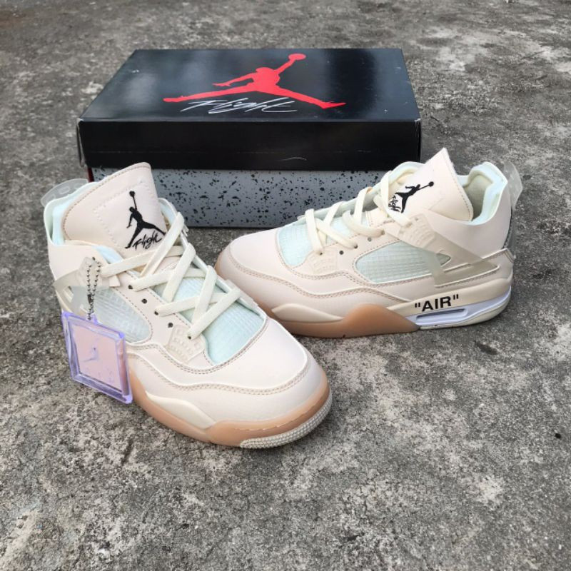 NIKE AIR JORDAN 4 OFF WHITE SAIL Ready Stock รองเท้าบาสเก็ตบอล