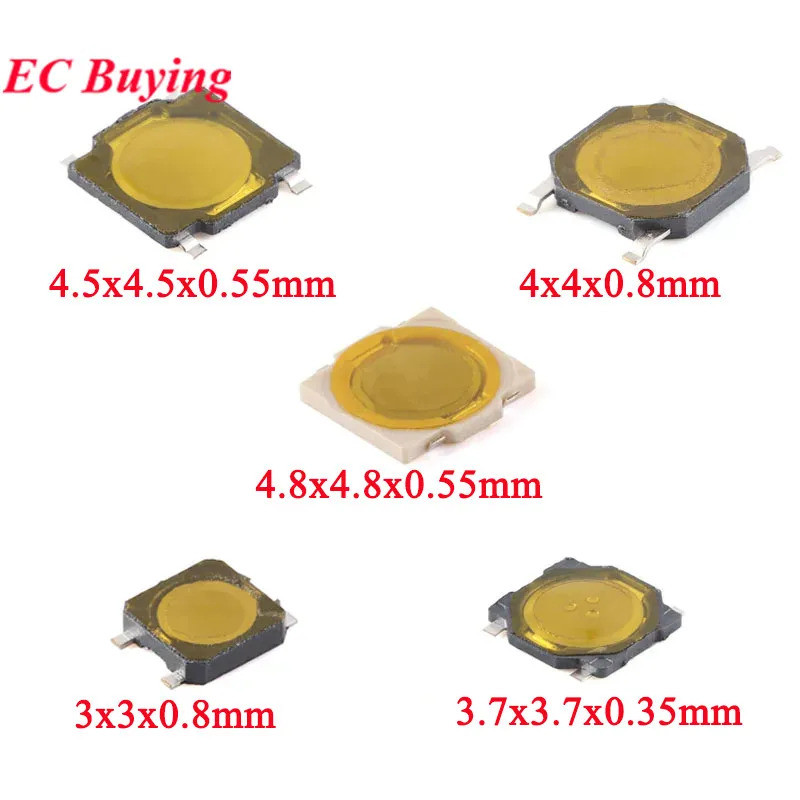50ชิ้น/20ชิ้นกันน้ําเมมเบรนปุ่มสวิทช์4.8*4.8*0.55 SMD 4จุด3*3*0.8 3.7*3.7*0.35 4.5*4.5*0.55 4*4*0.8แพทช์สวิทช์สัมผัส