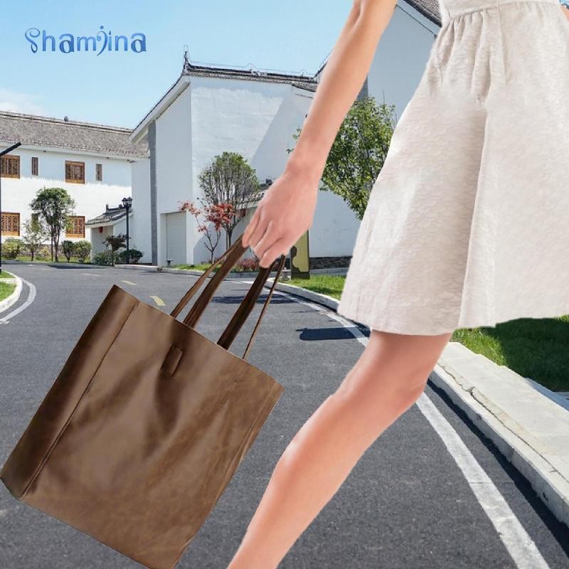 [Shamjina] กระเป๋าโท้ทอเนกประสงค์ Commuting กระเป๋าถือแบบพกพาสําหรับงานปาร์ตี้ของขวัญช้อปปิ้ง - รูปที่ 2