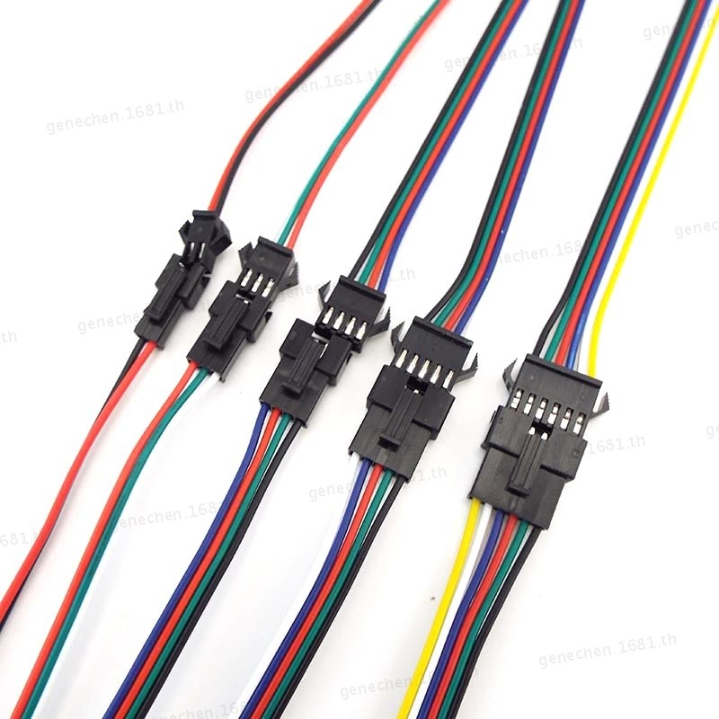 5 คู่ SM JST สายไฟชายหญิง 2P 3P 4P 5P 6P Connector สายไฟ 22 AWG 80C 300V TH11L5