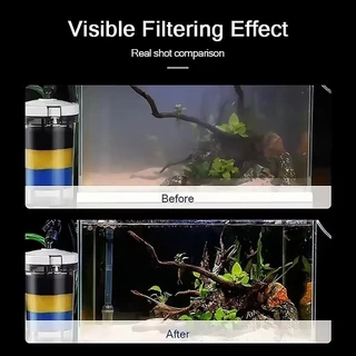 ALPIN Mini Fish Tank Filter,พร้อมผ้าฝ้ายกรองติดตั้งง่าย Aquarium Pre-filter,ขนาดเล็กคุณภาพสูงไม่มีปั๊มกรอง Barrel Water Filter