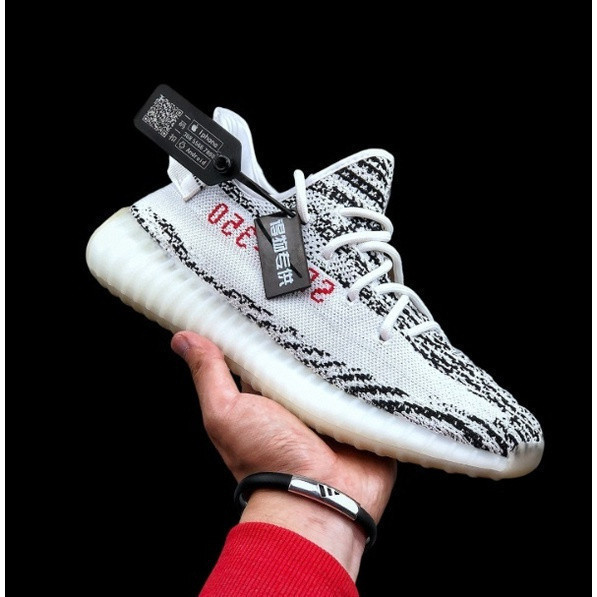 Yezy Boost 350 V2 ม้าลายสีขาว NBA Basketball Teis Unisex