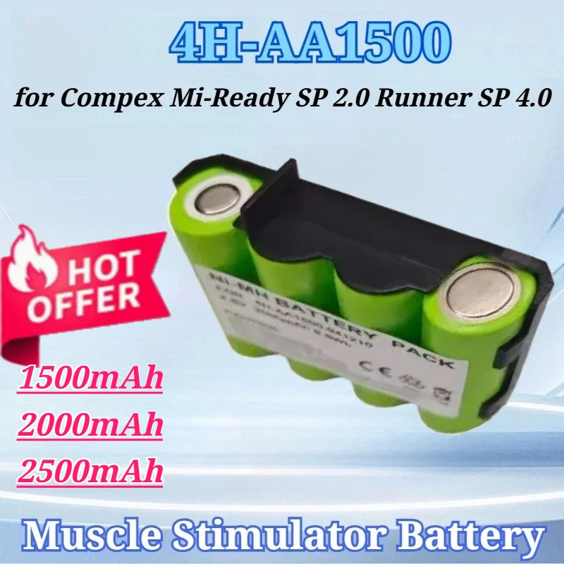 1500/2000/2500mAh สําหรับ 4H-AA1500 สําหรับ Compex Mi-Ready SP 2.0 Runner SP 4.0 Sport Elite Vitalit