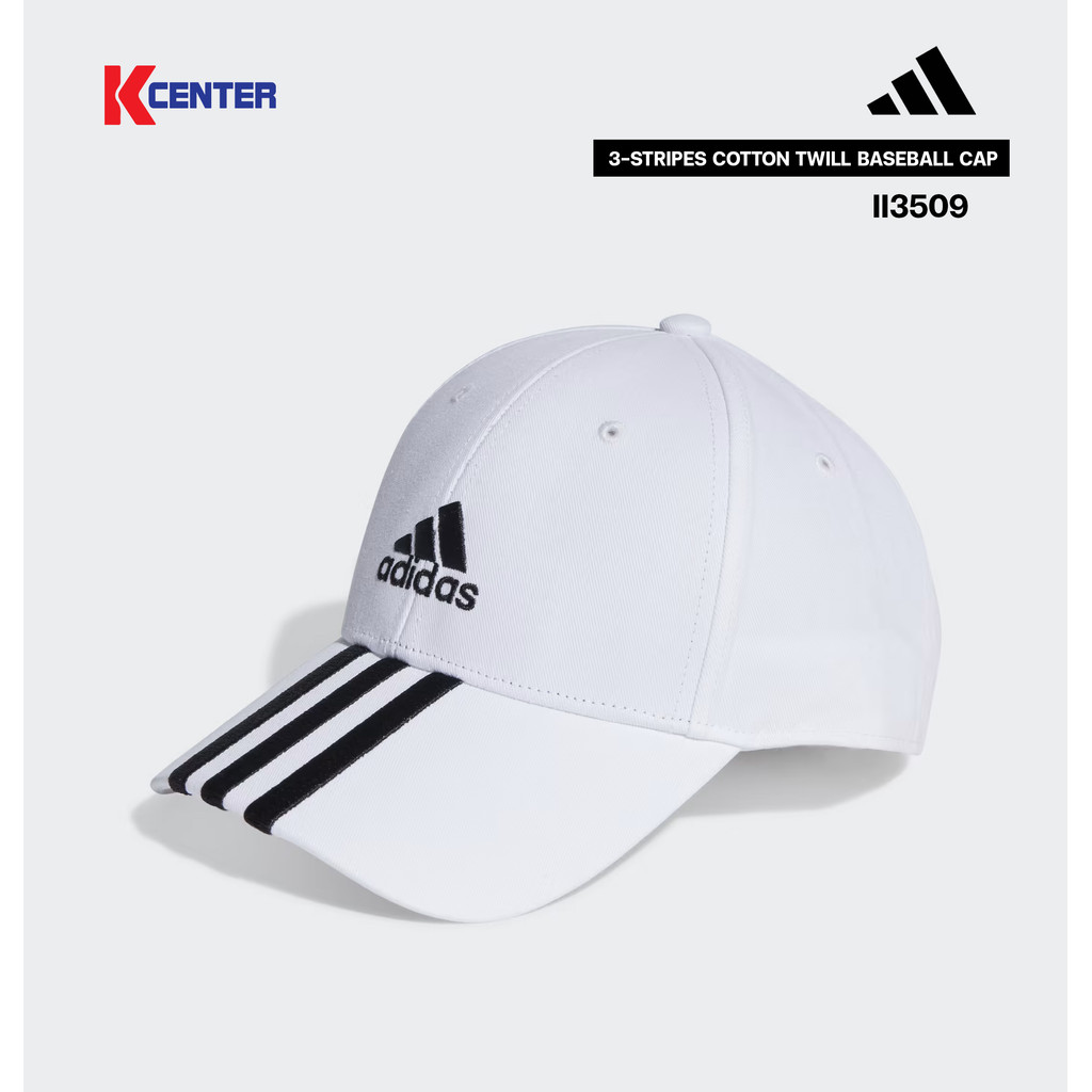Adidas หมวกเบสบอลผ้าคอตตอนทวิล 3-STRIPES (II3509)