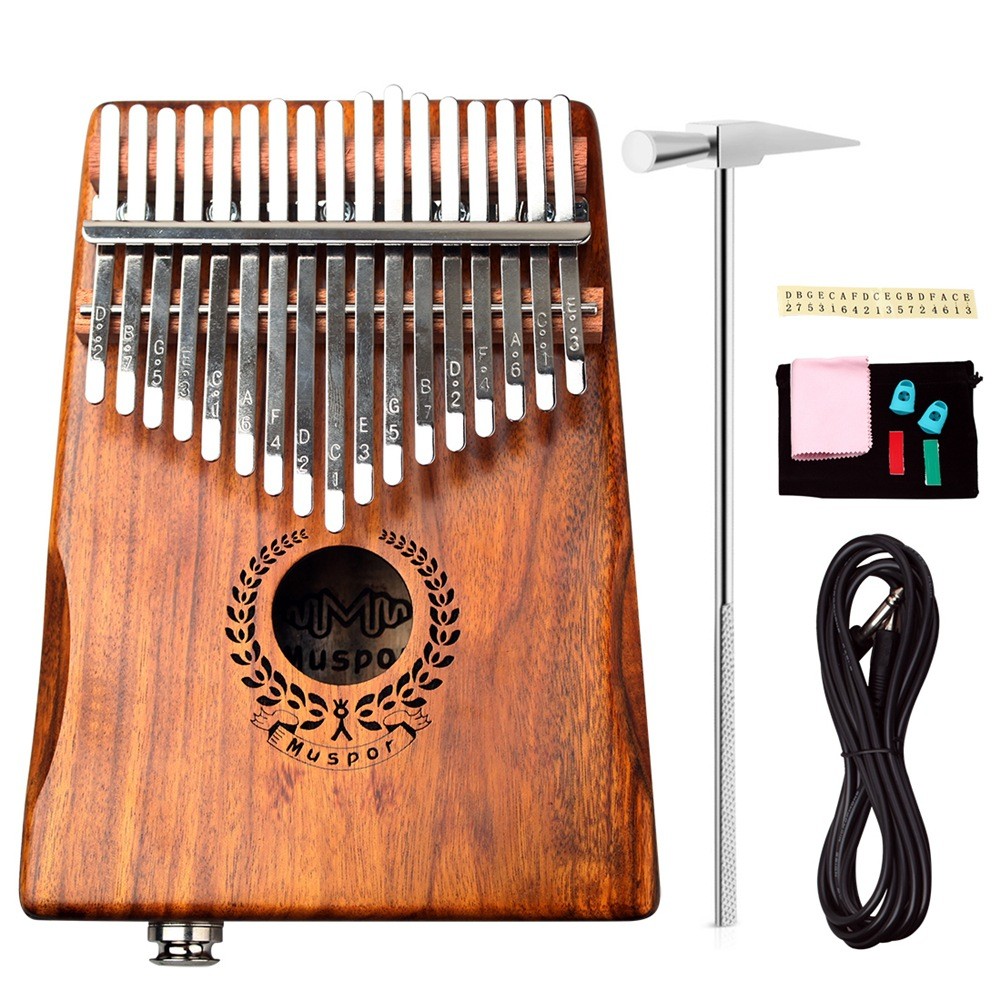 HS-Muspor กล่องไฟฟ้า 17 โทน เปียโนนิ้วหัวแม่มือ EQ leaflet acacia kalimba เปียโนนิ้ว ฟรีกระเป๋า + สา