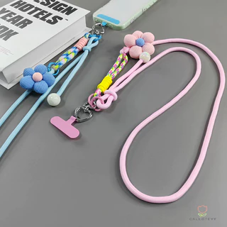 INS สายคล้องคอ แบบไขว้หน้า สร้อยเชือก การสานดอกไม้ สายสะพายข้างโทรศัพท์มือถือ สายคล้องโทรศัพท์แบบยาว ป้องกันการสูญเสีย