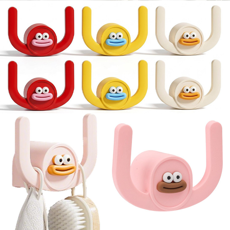 1/3/5 ชิ้นน่ารักการ์ตูน Punch-ฟรีชั้นวางรองเท้าแตะ - Strong กาวติดผนัง Hooks ห้องน้ําประหยัดพื้นที่ Organizer