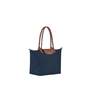 Longchamp Le Pliage Original L Tote Bag In Recycled Canvas With Gold Metal Hardware Navy | ของแท้ ตรวจสอบโดย SASOM