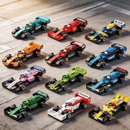 Sanmu NEW รถแข่ง F1 จิ๋วสุดเท่ ตัวต่อ DIY สะสมได้ 12 แบบ Racing Car Building Blocks