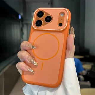 สีปิดกั้น Frosted Magnetic Case Soft edge สําหรับ iPhone 11 12 13 14 15 16 17 Pro Max กรณี 14/15/16 PLUS ล้อมรอบอย่างเต็มที่ Anti-fall กันกระแทกปกหลังปลอก