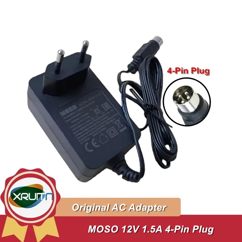 ของแท้ MOSO 12V 1.5A 4 PIN AC DC Adapter Charger สําหรับ Hikvision Video Recorder CWT KL-AD3060VA SW
