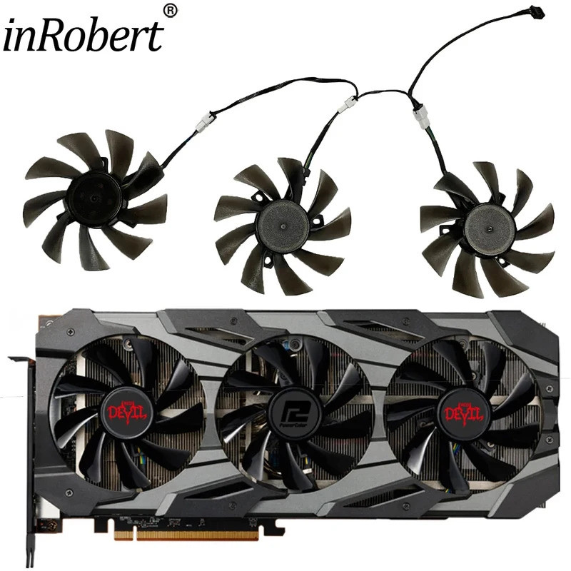 *DIY 85MM T129215SU พัดลมการ์ดวิดีโอสําหรับ Powercolor RX 5700 XT Red Devil 8GB GDDR6 RX5700XT กราฟิ