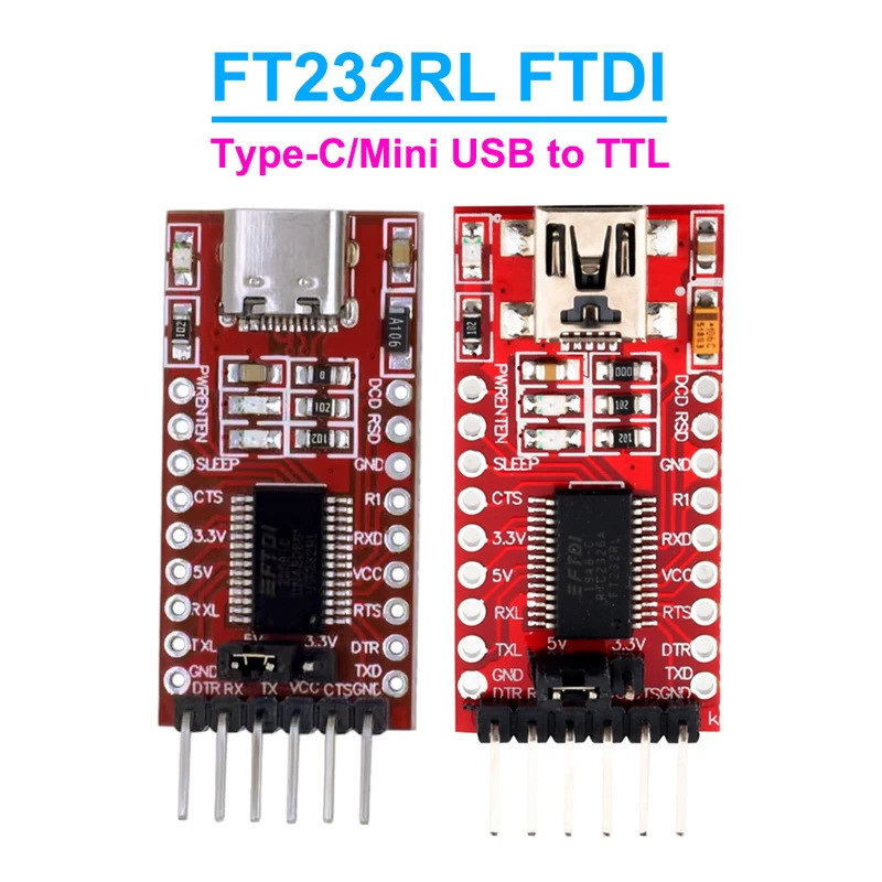 FT232RL FTDI Type-C ถึง TTL Serial Converter อะแดปเตอร์โมดูล 3.3V 5.5V FT232R Breakout Mini USB ถึง 