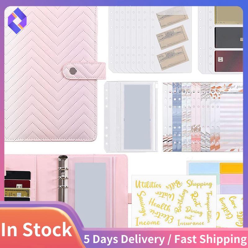 A6 Budget Binder,Money Organizer สําหรับเงินสดพร้อมซองซิป, Money Binder สําหรับ Budgeting และประหยัด