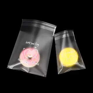 TH & Fashion 100 ชิ้น Happy Clear กระเป๋า Self กาว Candy คุกกี้เบเกอรี่กระเป๋า Self กาวของขวัญส่วนบุคคล Pastry Biscuit Paaging Bag.