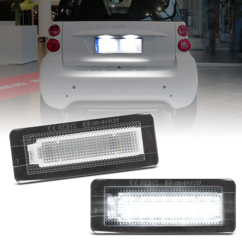 2 ชิ้นสําหรับ Smart Fortwo Carossblade Cabriolet Coupe W450 W451 W453 สีขาว LED จํานวนใบอนุญาตแสง