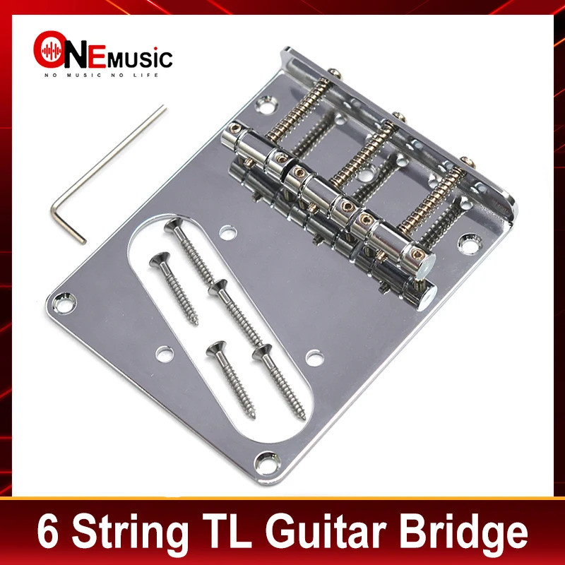 Top-Loading 96.5x80MM 3 สะพานอานสําหรับ TL 6 String กีตาร์ไฟฟ้า Chrome Music อุปกรณ์เสริม
