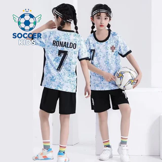 ชุดเสื้อเด็กแห้งเร็วสไตล์สโมสรฟุตบอลระบายอากาศสําหรับเด็กชายและเด็กหญิง