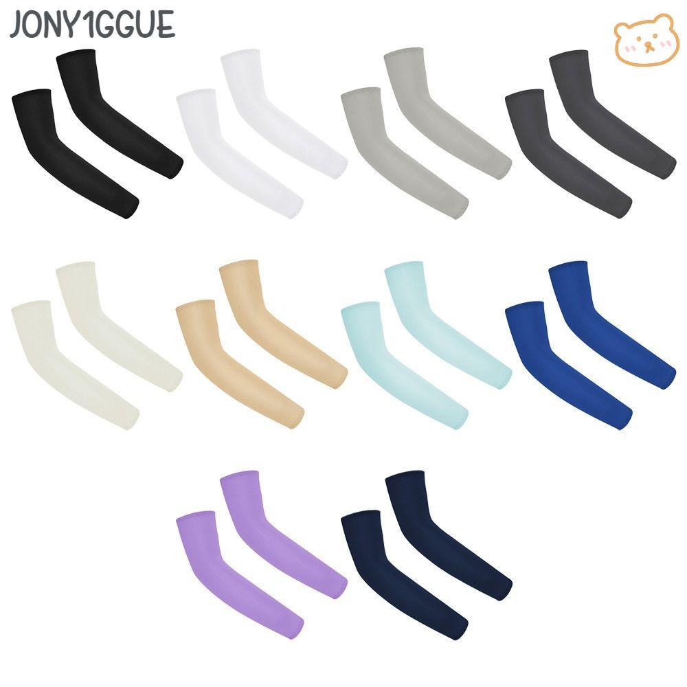 JONY1GGUE ปลอกแขน, ปลอกแขนเด็กสีทึบยืดหยุ่น, กันแดด UV กันแดดเด็กผู้หญิง