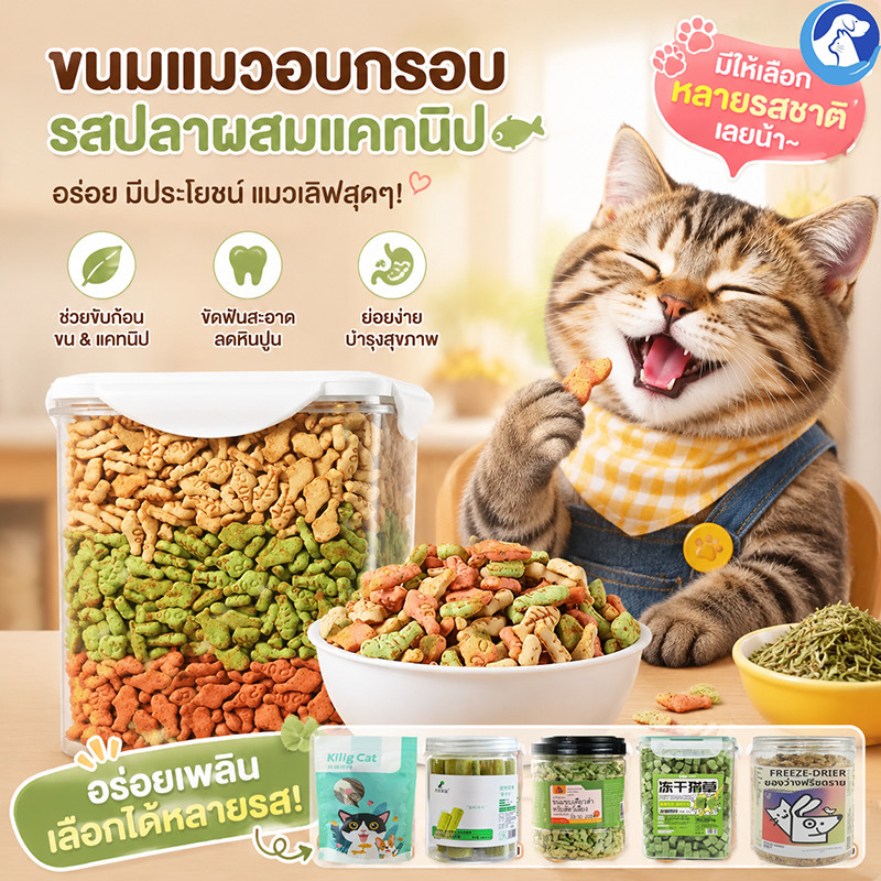 😻🔥คุกกี้มิ้นท์แมว 1000g ขนมแมว ลูกแมวอ้วน ย่อยง่ายและดูดซึม ขนมสัตว์เลี้ยง หญ้าแมวฟรีซดราย ขนมแมวฟรีซดราย