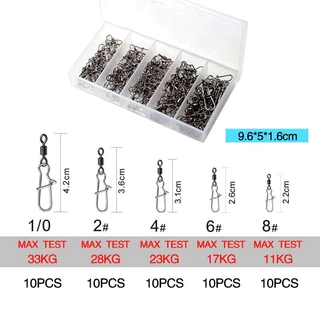 กล่อง เซ็ท กิ๊ฟลูกหมุน ยกกล่อง100PCS/50PCS/ 5เบอร์ สแน็ป ลูกหมุน สําหรับปลาคาร์พ เหยื่อ อุปกรณ์เสริม พร้อมส่ง