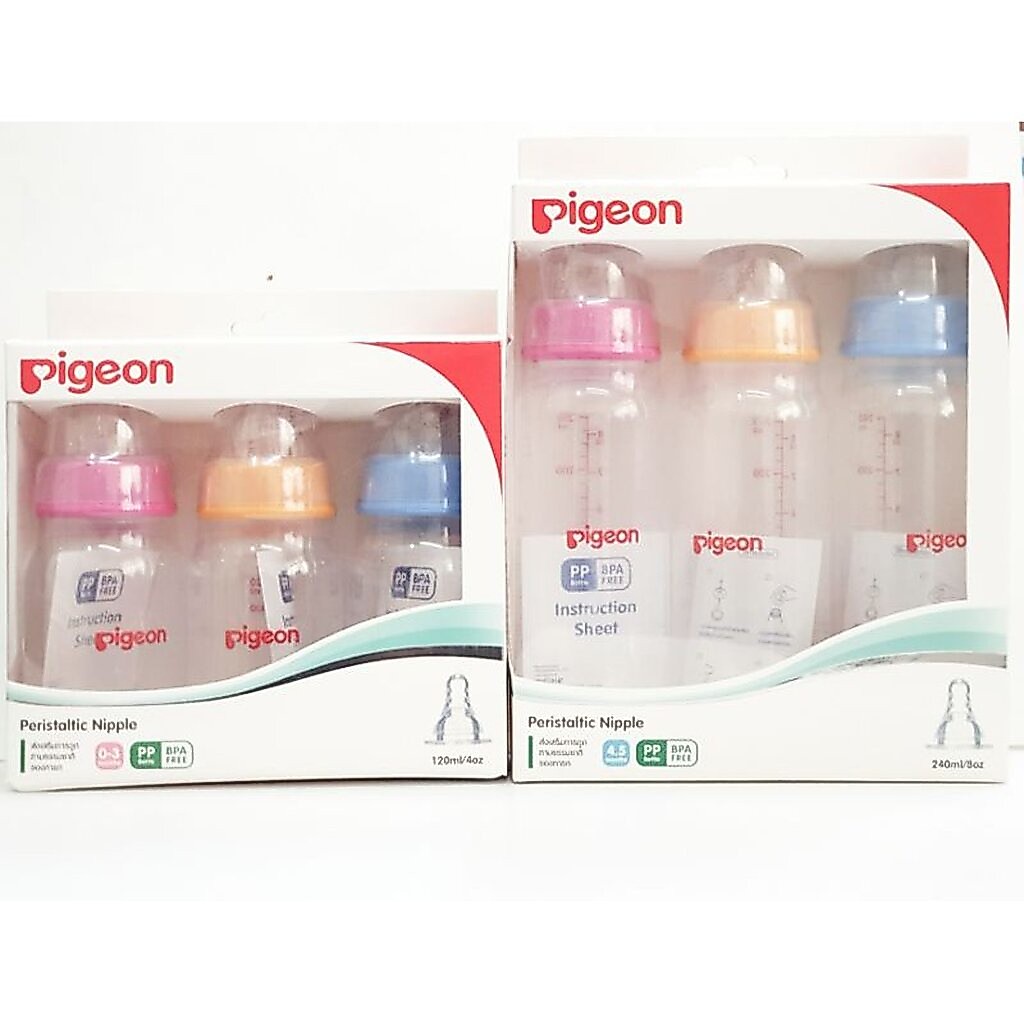 Pigeon พีเจ้น ขวดนม RPP ลายมูมิน มาพร้อมจุกนมมินิไซส์ M 8 ออนซ์ แพ็ค 4 ขวด