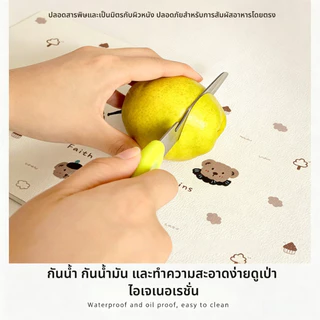 แผ่นรองโต๊ะหนัง PU แผ่นปูโต๊ะอเนกประสงค์ PVC กันน้ำ กันลื่น กันน้ํามัน กันรอยขีดข่วน เช็ดง่าย ลายการ์ตูน