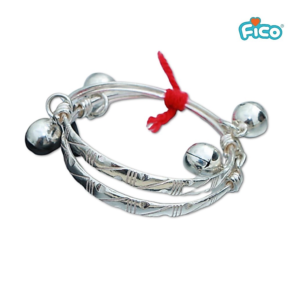 Fico กำไลข้อเท้าเด็กเสริมมงคล เงินแท้ ไม่ลอก ไม่ดำ มีลายให้เลือกเยอะที่สุด (สินค้าโรงงานผลิตเอง)