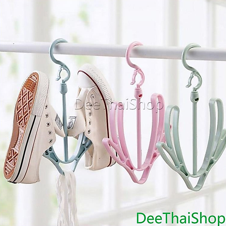 DeeThai ไม้ห้อยรองเท้า ที่ไม้แขวนตากรองเท้า รุ่นพลาสติก ขนาด 30*19 ซม คละ Shoes Hangers