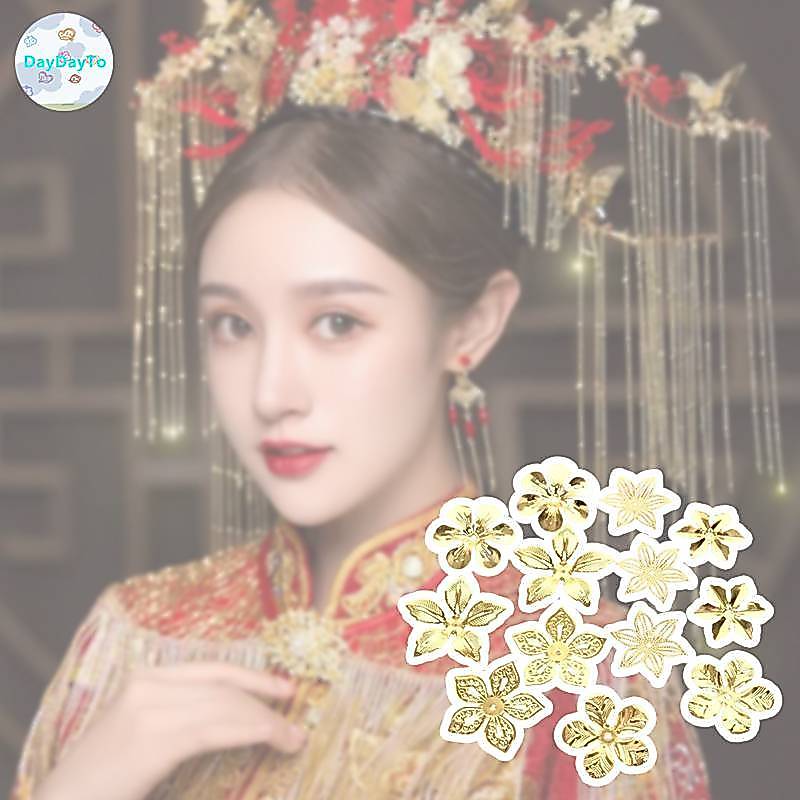 Daydayto เครื่องประดับโลหะ ลายดอกไม้ สไตล์วินเทจ DIY 50 ชิ้น ต่อชุด