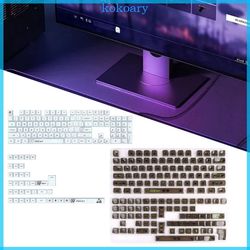 KOK 141Key MDA ความสูง Keycaps สําหรับ 61 68 75 84 87 98 คีย์บอร์ด MDA ความสูง Keycap ชุดพร้อมการพิม