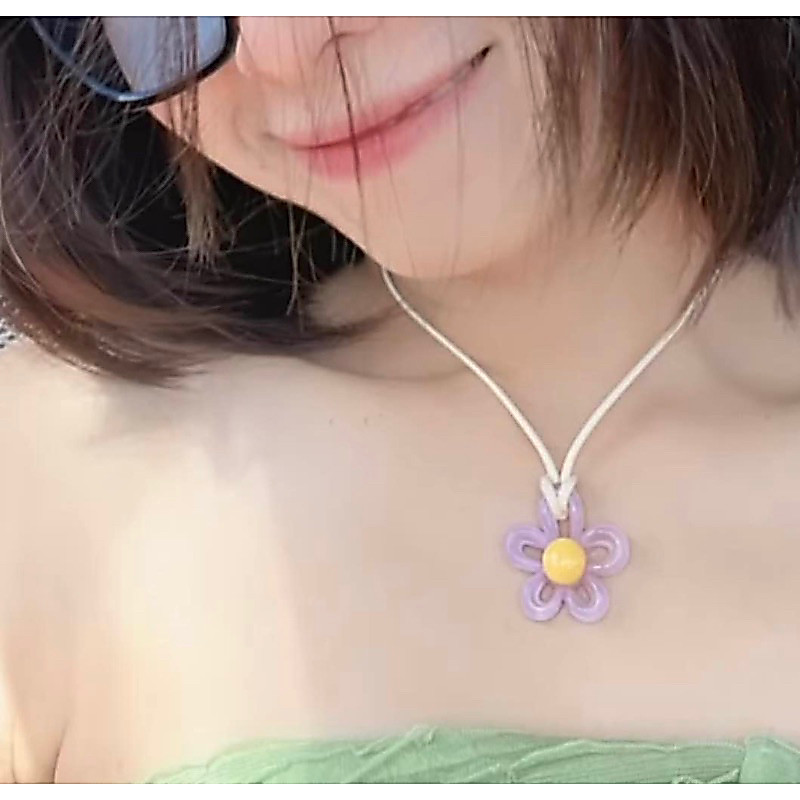 สร้อยเชือก จี้ดอกไม้ รุ่นjelly flower 🌸🌻🪻💐 (พร้อมส่ง)