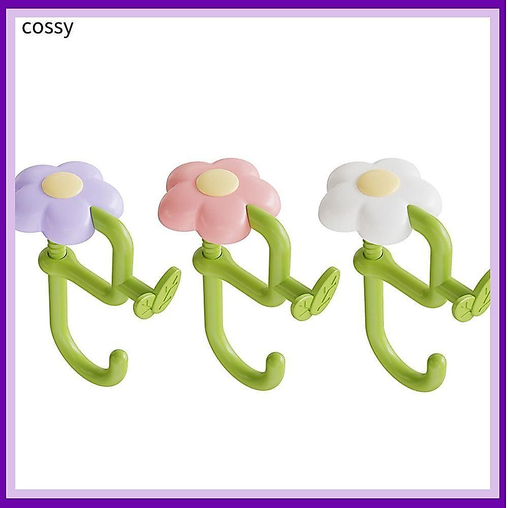 ตะขอกระเป๋า COSSY ตะขอขอบโต๊ะแบบถอดได้รูปดอกไม้น่ารักปรับได้ Punch-free Desktop Storage Hook สําหรับสํานักงานหูฟังกระเป๋าเป้สะพายหลัง