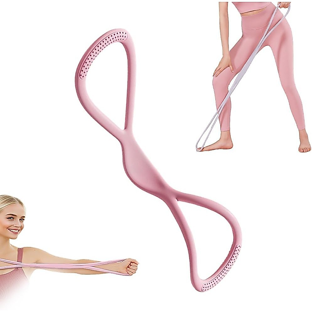 ยางยืดออกกำลังกาย Figure 8 Resistance Band พร้อมที่จับ สำหรับโยคะ ยืดกล้ามเนื้อ ขยายอก และฟิตเนส