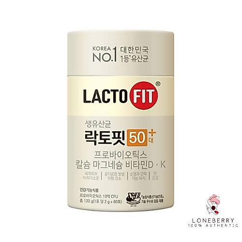 [CHONG Kun DANG] LACTO FIT Probiotics 50s Plus (1 เดือน 60 แท่ง) แคลเซียม | แมกนีเซียม | วิตามินดี,เค