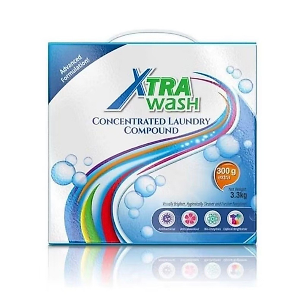 🔥Xtra Wash เอ็กซ์ตร้า วอช ผงซักฟอกเข้มข้น 3.3 กก. ของแท้100% ส่งฟรี พร้อมส่ง🔥