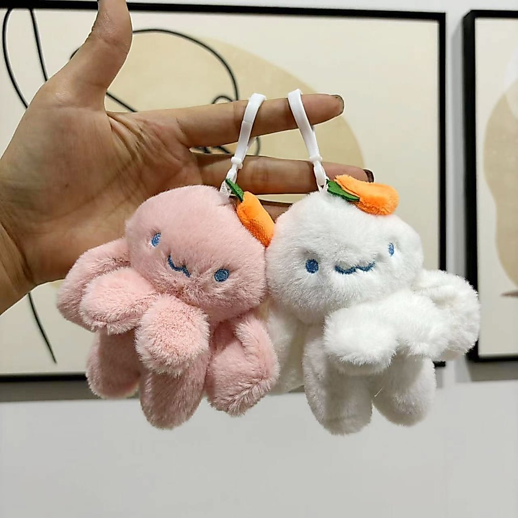 พวงกุญแจตุ๊กตาสัตว์ จี้พวงกุญแจกระต่ายัดไส้ ขนนุ่มมากก สําหรับห้อยกระเป๋าหรือห้อยกุญแจ