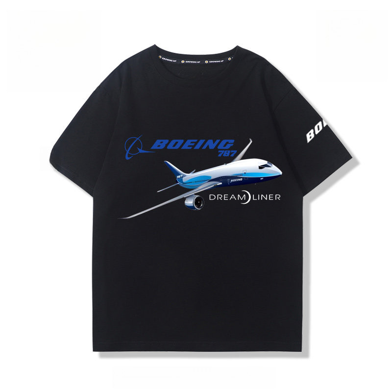 เสื้อยืดลายกราฟิกธีมการบิน/เครื่องบิน ปี 2026 ผ้าฝ้ายแท้ คอกลม แขนสั้น ใส่ได้ทั้งชายและหญิง (ไซส์ S–5XL)02